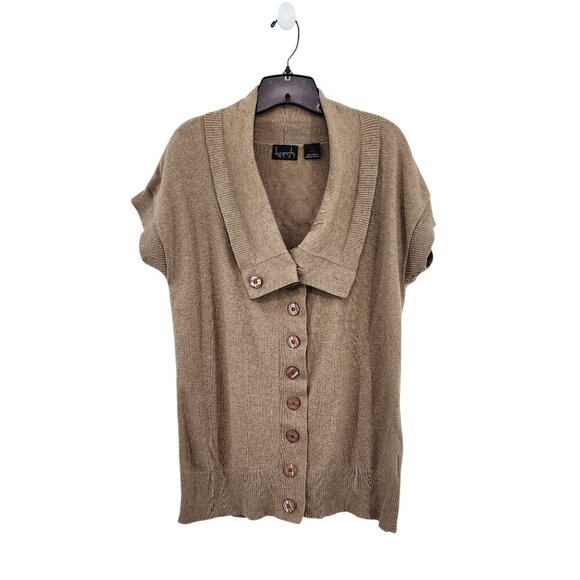 Kersh Women's Cotton Stretch Shawl Neck Button Front Cardigan - L - Picture 1 of 6